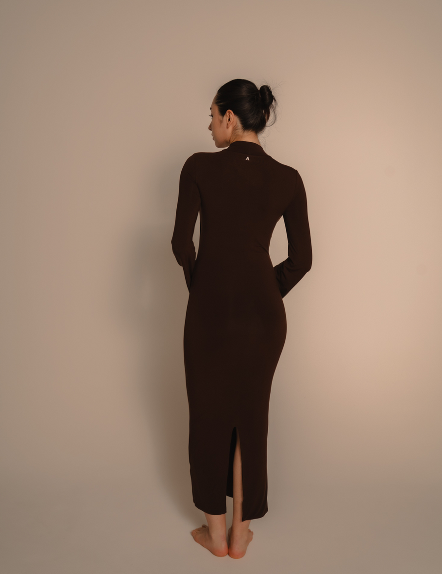 AuraFit Padded Maxi Dress / 枯茶(brown)