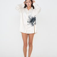 Harmony Elegant Satin Shirt / Gofun(white)