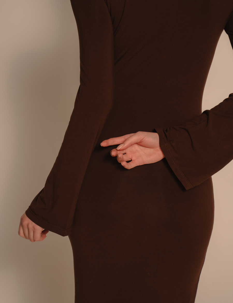 AuraFit Padded Maxi Dress / 枯茶(brown)