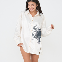 Harmony Elegant Satin Shirt / Gofun(white)