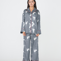 Chic Comfort Satin Pajama Pants / Gray