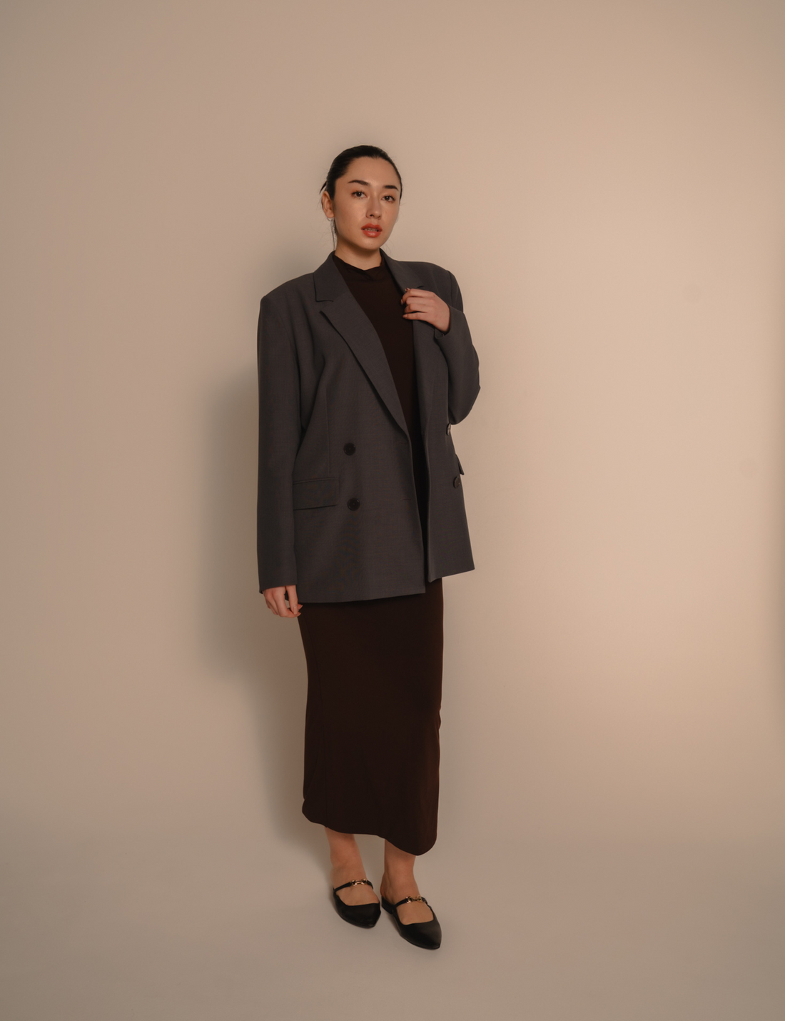 AuraFit Padded Maxi Dress / 枯茶(brown)