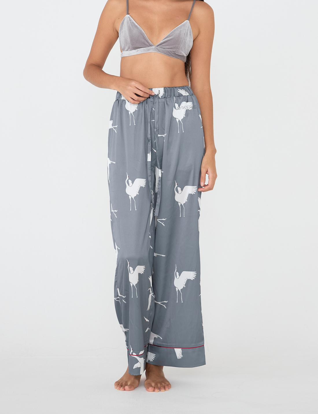 Chic Comfort Satin Pajama Pants / 薄墨(gray)