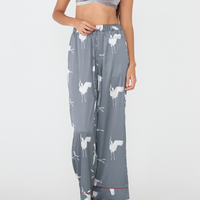 Chic Comfort Satin Pajama Pants / Gray