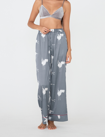 Chic Comfort Satin Pajama Pants / Gray