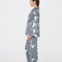 Chic Comfort Satin Pajama Shirt / 薄墨(gray)