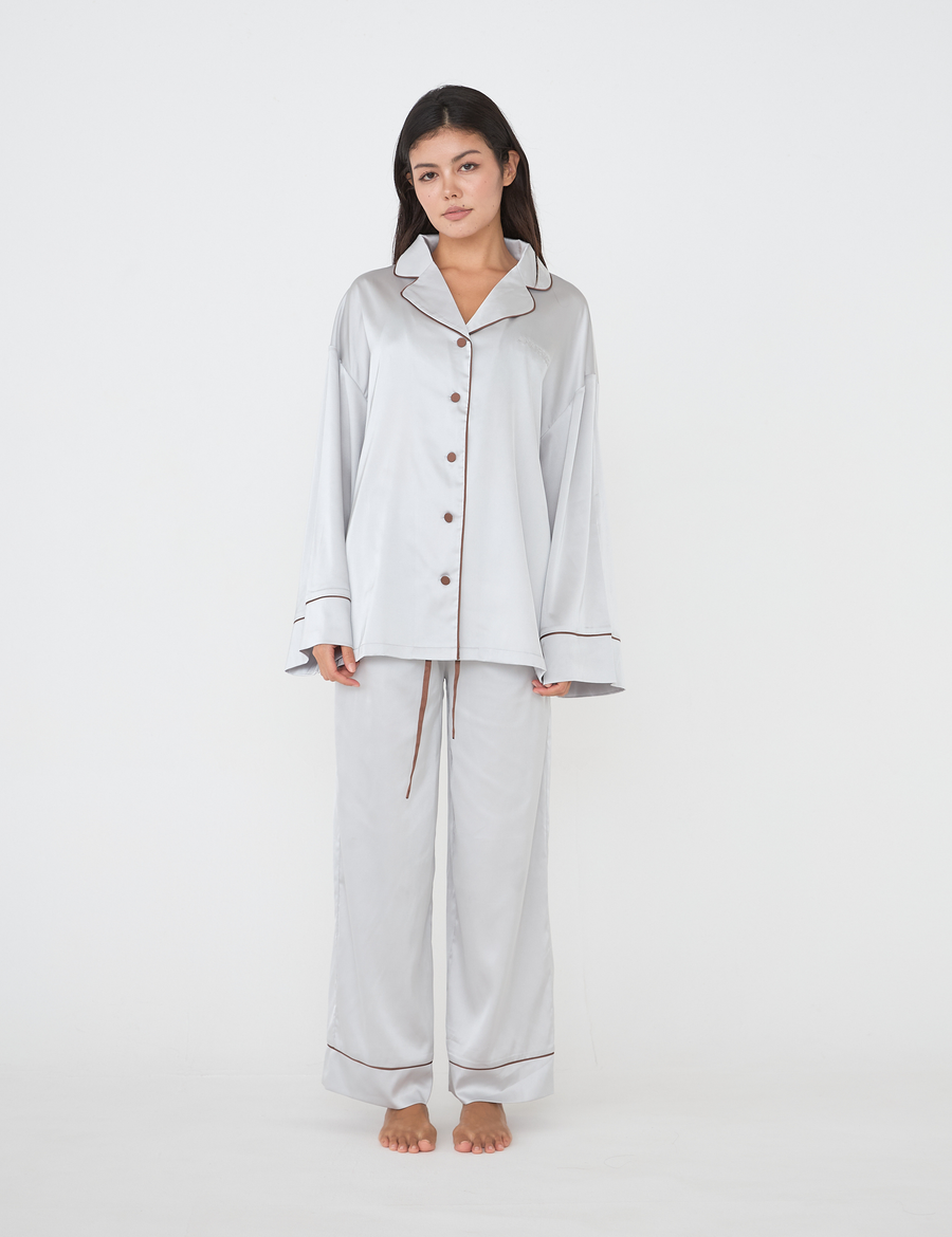 Chic Comfort Satin Pajama Pants / Jun(greige)