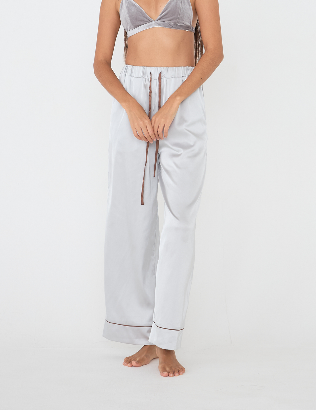 Chic Comfort Satin Pajama Pants / 潤(greige)