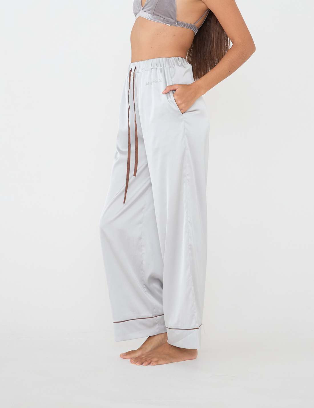 Chic Comfort Satin Pajama Pants / Jun(greige)