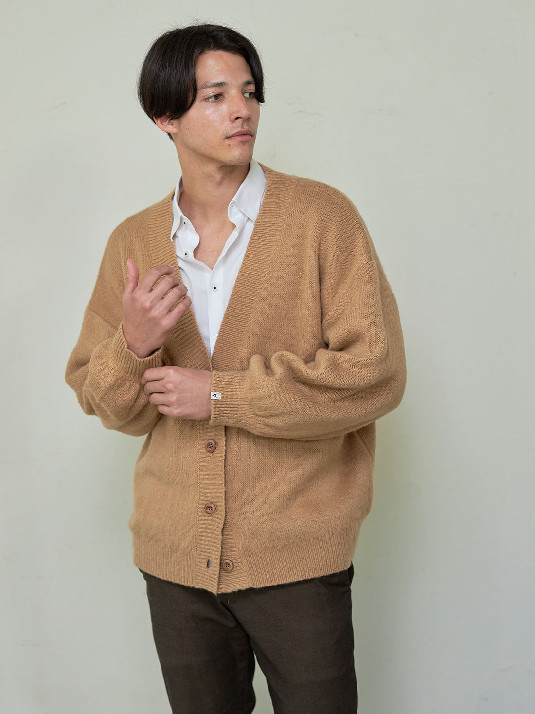 reversible V-neck knit cardigan – AMATERASJAPAN