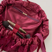 velor makeup pouch / rose(wine red)