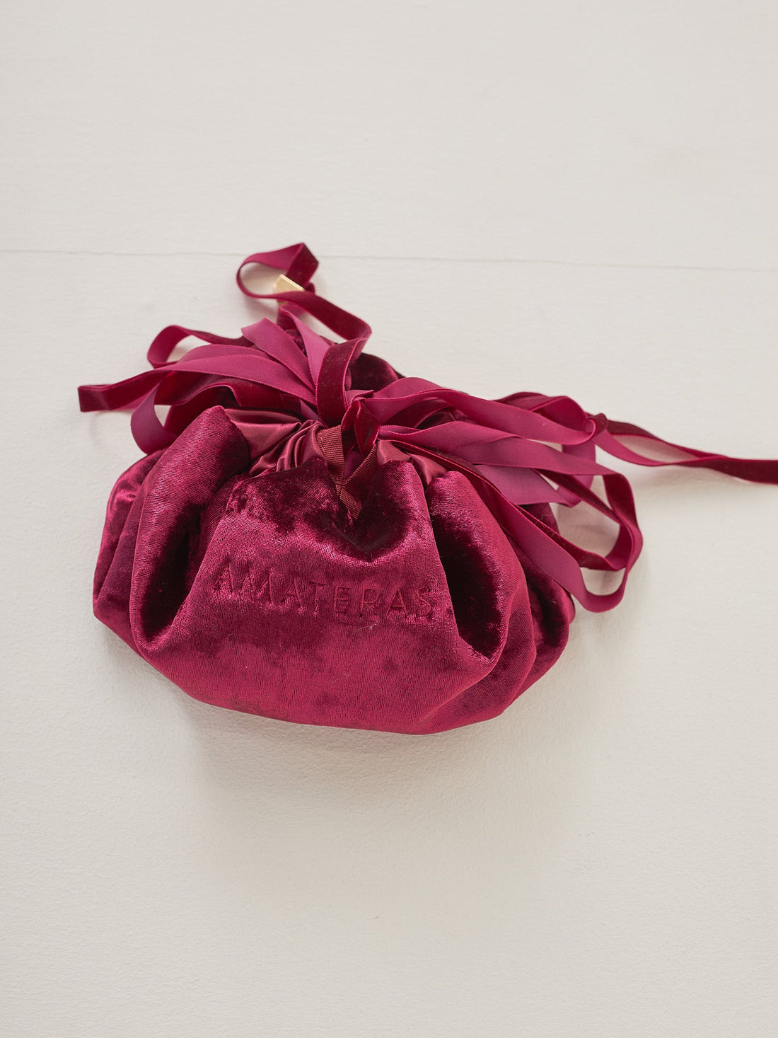 velor makeup pouch / rose(wine red)