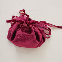 velor makeup pouch / rose(wine red)