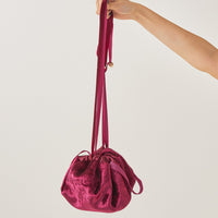 velor makeup pouch / rose(wine red)