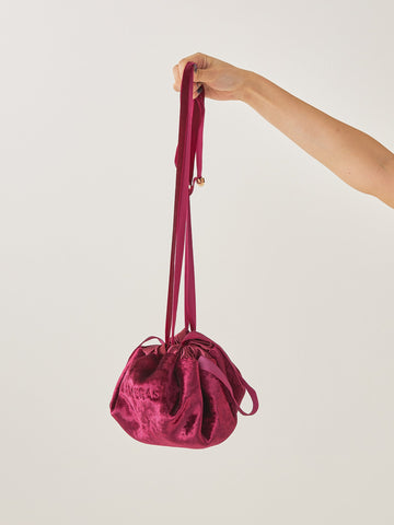 velour makeup pouch / 薔薇(wine red)