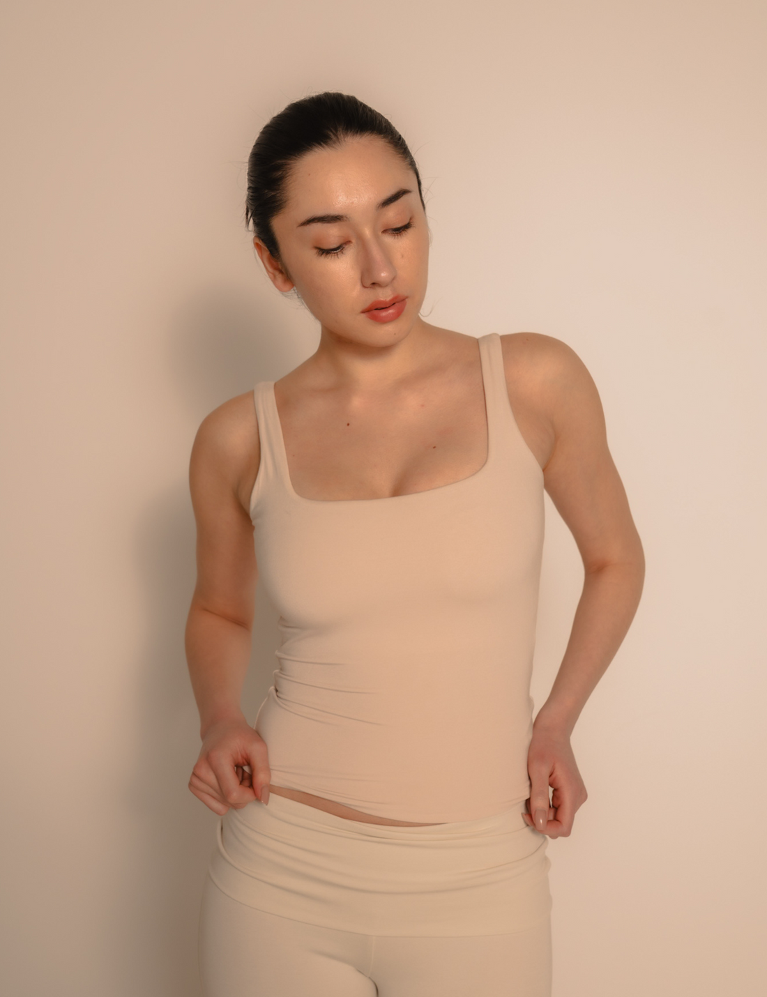 AuraFit Elegant Padded Tank / 胡粉(off white)