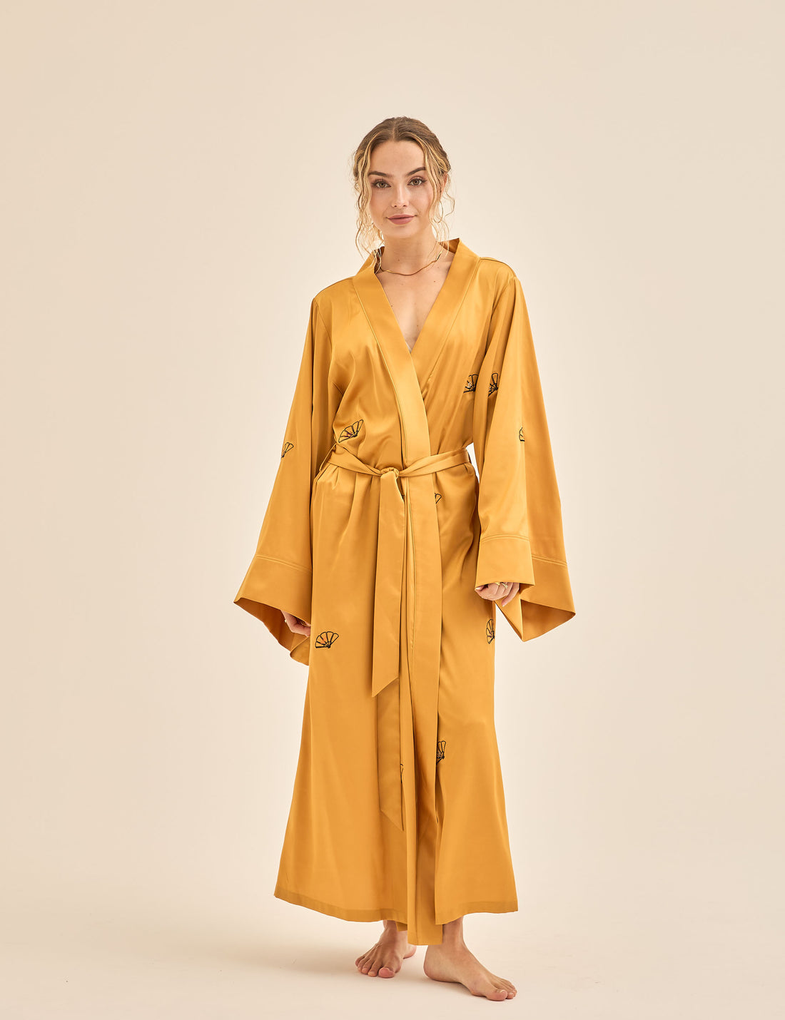 Aurelie Satin Long Robe