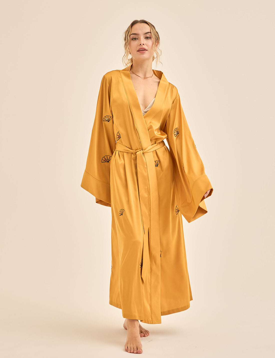 Aurelie Satin Long Robe