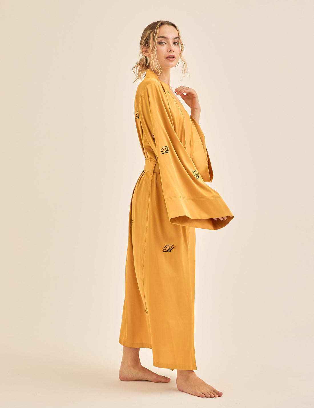 Aurelie Satin Long Robe