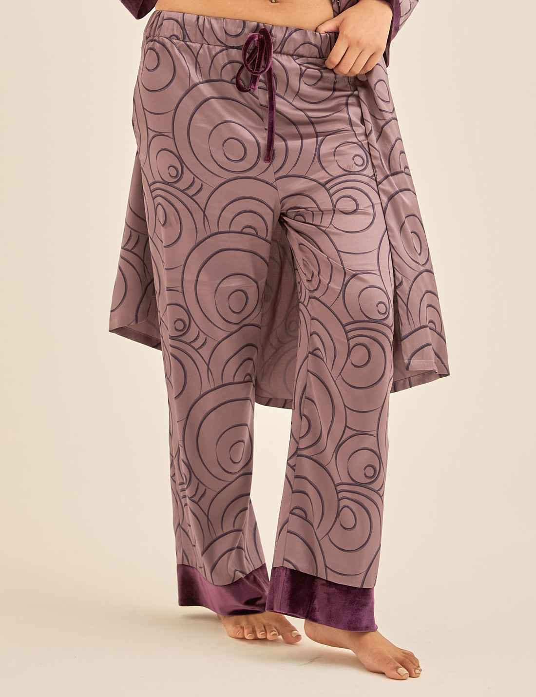 Zen Silky Satin Pants / 紅藤(purple)