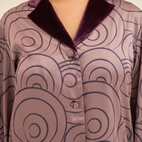 Zen Silky Satin Long Shirt / 紅藤(purple)