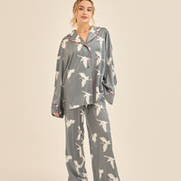 Chic Comfort Satin Pajama Shirt / 薄墨(gray)