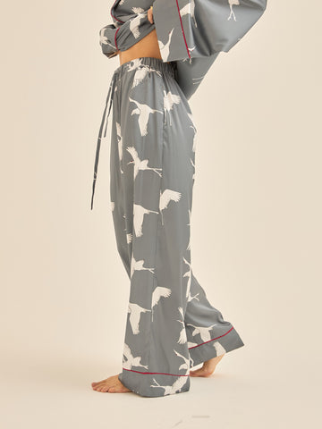 Chic Comfort Satin Pajama Pants / 薄墨(gray)