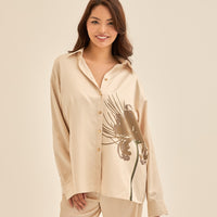 Harmony Elegant Satin Shirt / Flax (beige)