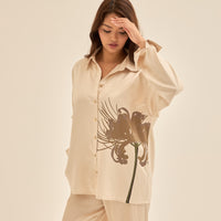 Harmony Elegant Satin Shirt / Flax (beige)