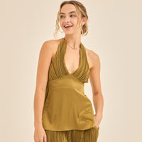 elegant satin pleated camisole