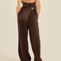 elegant satin pleated pants