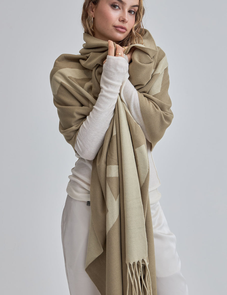 Fluffy Fur Scarf / Matsuba (Khaki)