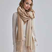 Fluffy Fur Scarf / Flax (Beige)