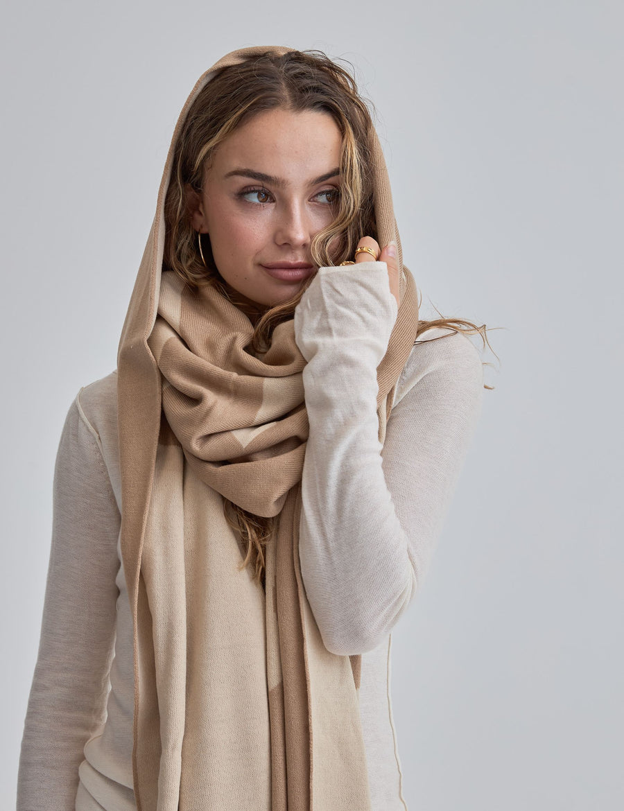 Fluffy Fur Scarf / Flax (Beige)