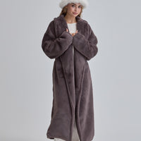 Cosy Up  Premium KIMONO Fur Coat / 薄墨(gray)