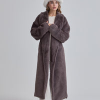 Cosy Up  Premium KIMONO Fur Coat / 薄墨(gray)