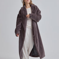 Cozy Up Premium KIMONO Fur Coat / Gray