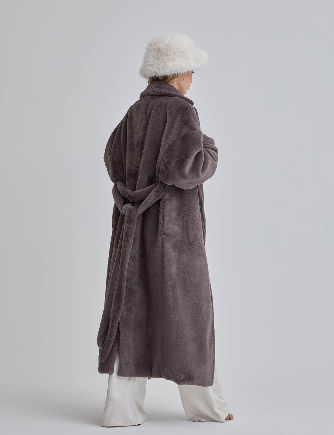 Cozy Up Premium KIMONO Fur Coat / Gray