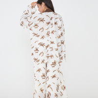 resort long sleeve KIMONO shirt / 白花(ivory)