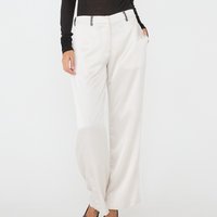 wagara tailored satin suit pants / white flower(ivory)