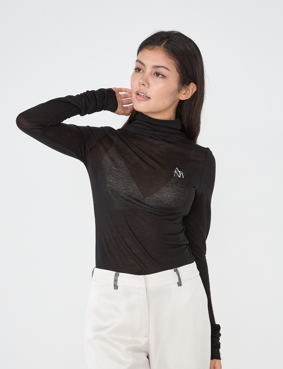 seamless turtle top / 墨(black)