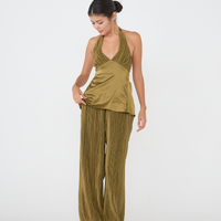 elegant satin pleated camisole