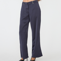 wagara tailored satin suit pants / navy