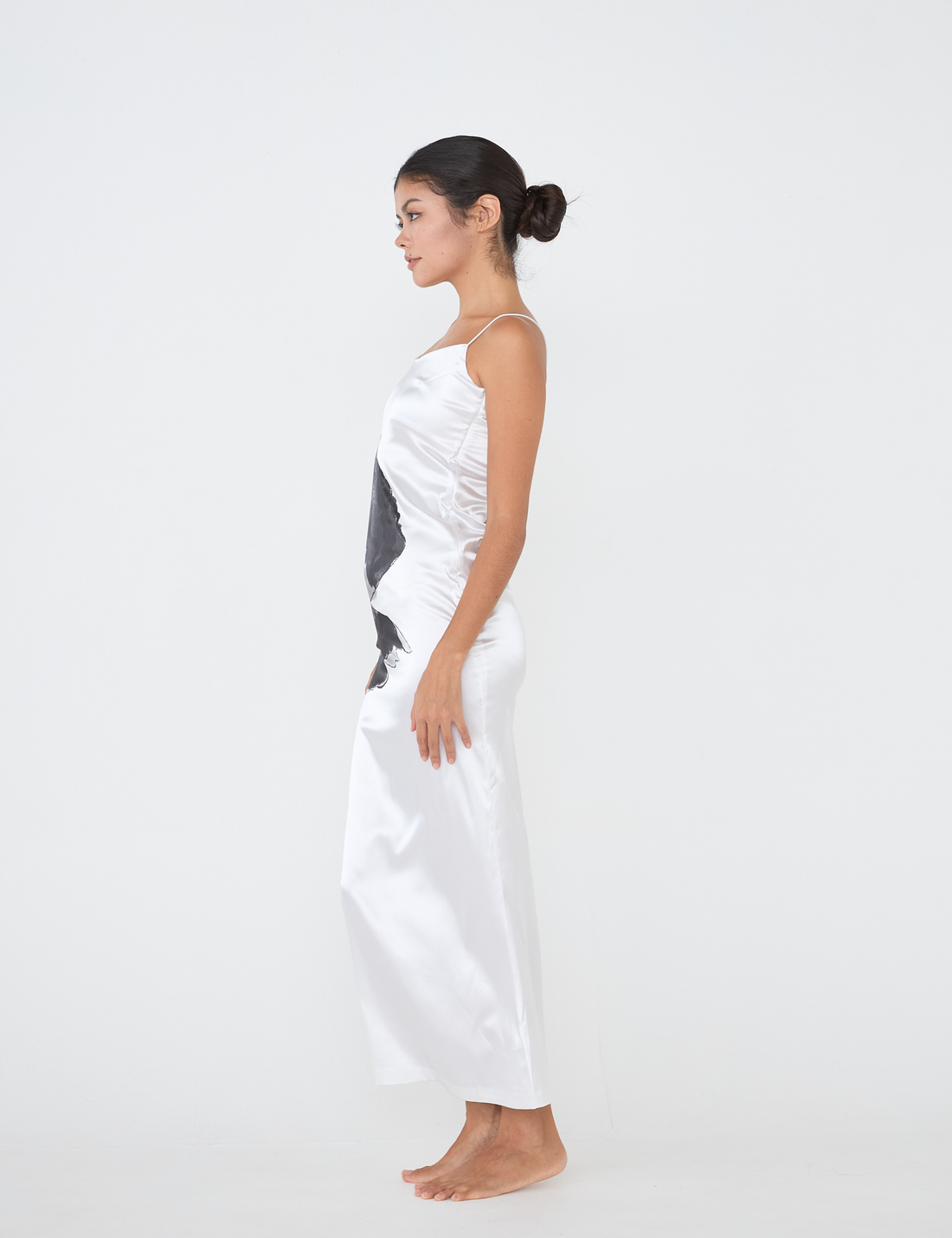 Garden Grace Satin Maxi Dress / Gofun(White)