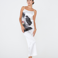 Garden Grace Satin Maxi Dress / Gofun(White)