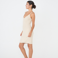 feather knit bodycon dress / ivory