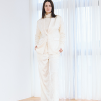 Jacquard Lounge Satin Pants / 白花(ivory)