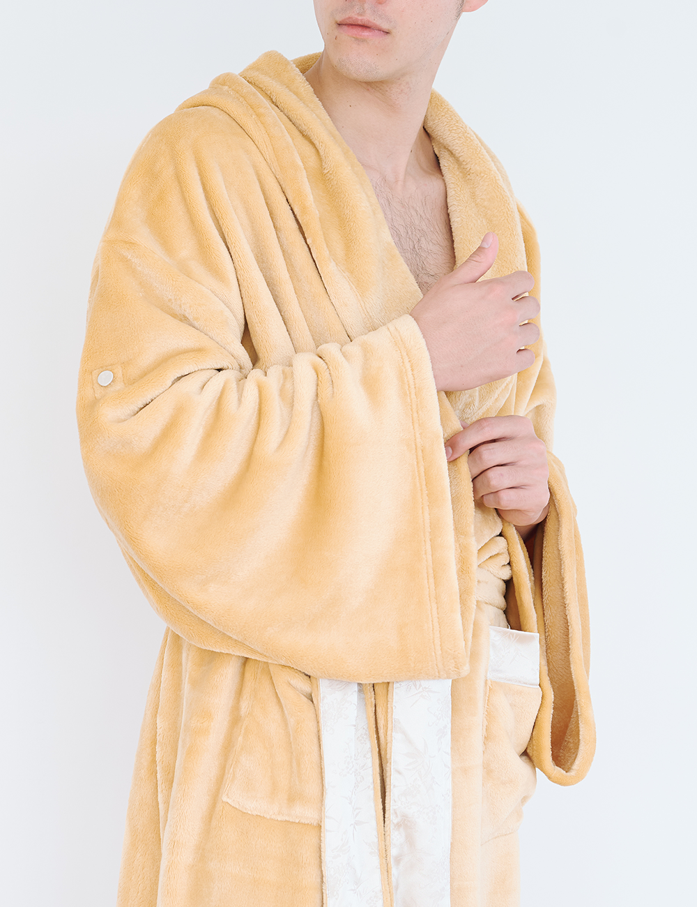 Cuddle Cloud Luxe KIMONO Robe / Honey(light yellow)