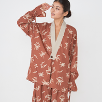 resort long sleeve KIMONO shirt / 琥珀(orange)