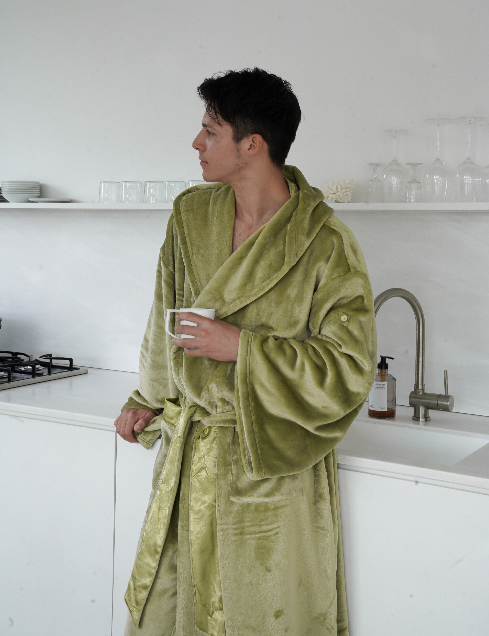 Cuddle Cloud Luxe KIMONO Robe / Matsuba (khaki)